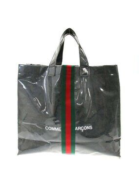 Gucci Comme Des Garcons Sherry Line Vinyl Tote Black